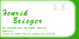 henrik brieger business card